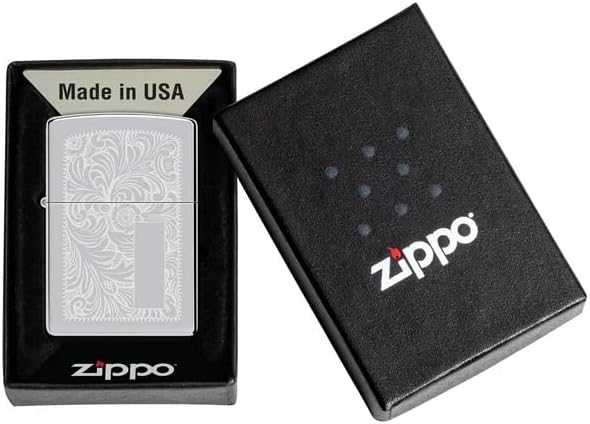 Zippo Custom Lighter – Personalized Engraved Venetian Design | Genuine Windproof Metal Lighter | Unique Gift for Men & Women – Christmas, Halloween, Valentine