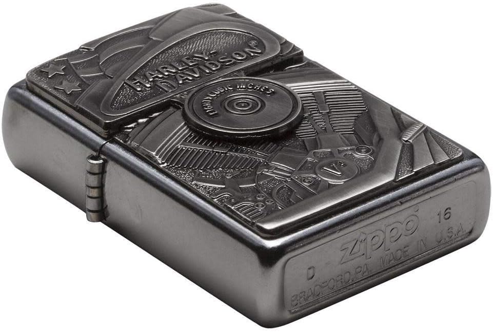 Zippo Harley-Davidson Motor Flag Emblem Street Chrome Pocket Lighter