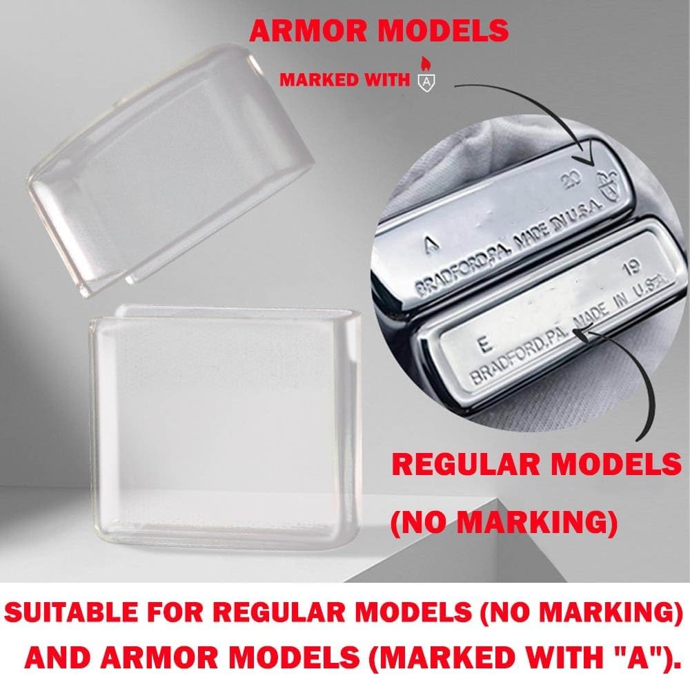 1Pc Clear TPU Case Cover Holder Sleeve Pouches Compatible with Zippo Lighters Scratch Proof Shockproof Protective
