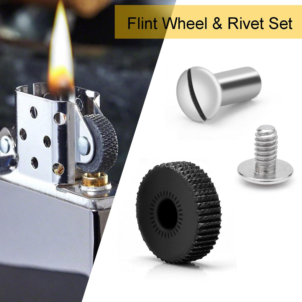 Universal Lighter Repair Kit for Petrol Lighter Flint Stones, Cotton Wick, Flint Spring Rubber Gaskets, Flint Striker Wheel, Felt Pad Wadding Cotton