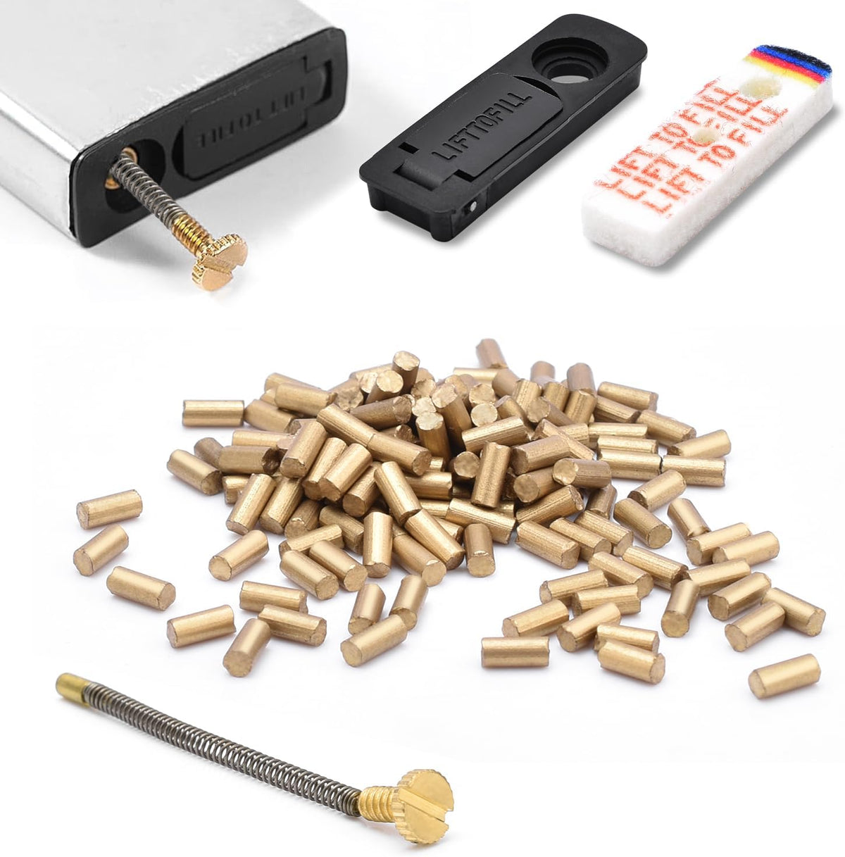 Universal Lighter Repair Kit for Petrol Lighter Flint Stones, Cotton Wick, Flint Spring Rubber Gaskets, Flint Striker Wheel, Felt Pad Wadding Cotton