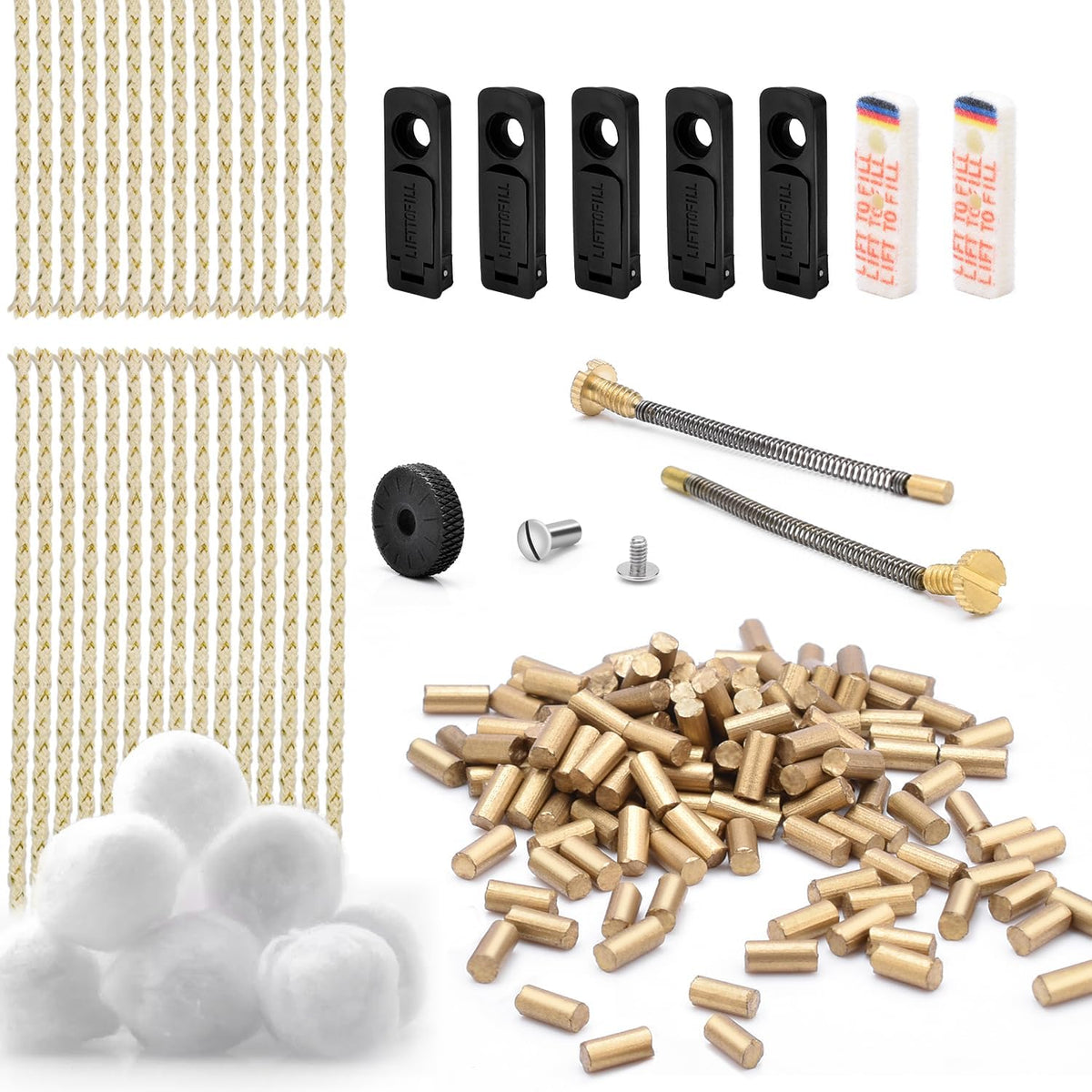Universal Lighter Repair Kit for Petrol Lighter Flint Stones, Cotton Wick, Flint Spring Rubber Gaskets, Flint Striker Wheel, Felt Pad Wadding Cotton