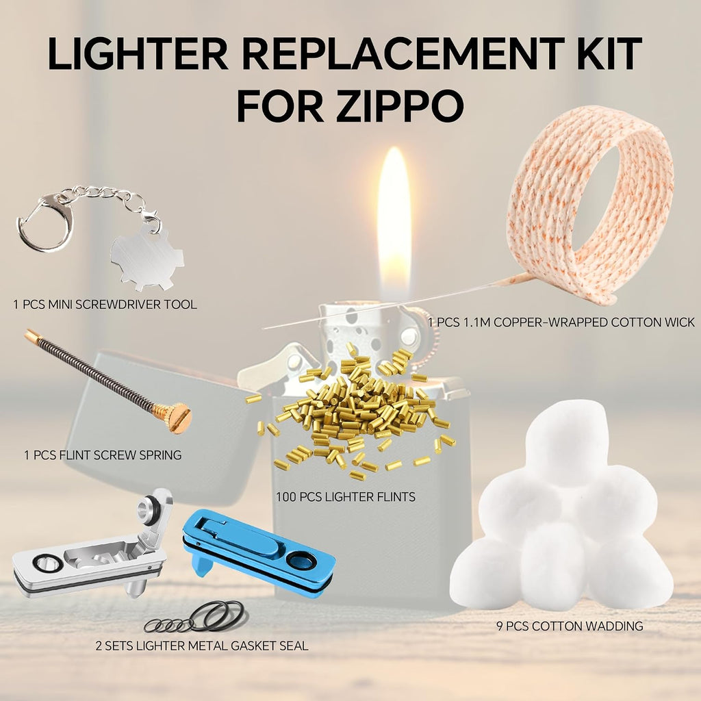 Flint and Wick Replacement Set for Fluid Lighter & Insert