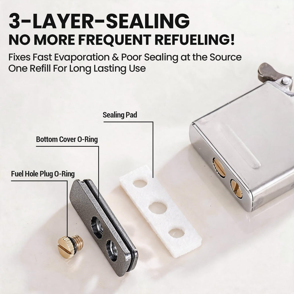 YUSUD Lighter Gasket Seal Compatible with Zippo, Lighter Fluid Anti-evap