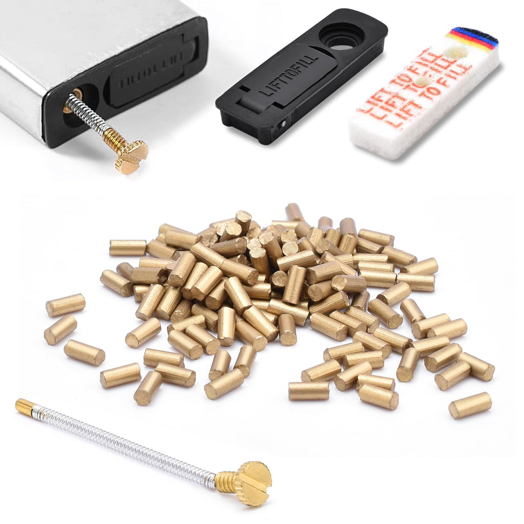 Universal Lighter Repair Kit for Petrol Lighter Flint Stones, Cotton Wick, Flint Spring Rubber Gaskets, Flint Striker Wheel, Felt Pad Wadding Cotton