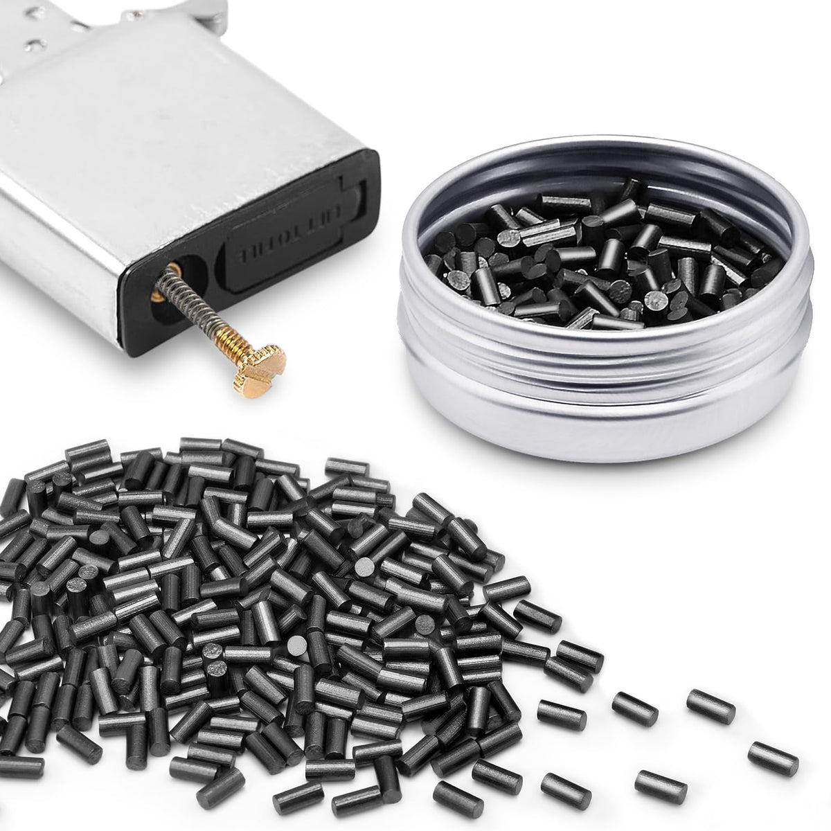 2 Set Lighter Gasket Seal Metal Lighter Repair Insert Accessories Kit 1Ppcs Cotton Felt Pad with 3Pcs Rubber Seals for Lighter Bottom Seal(Sliver+Black)