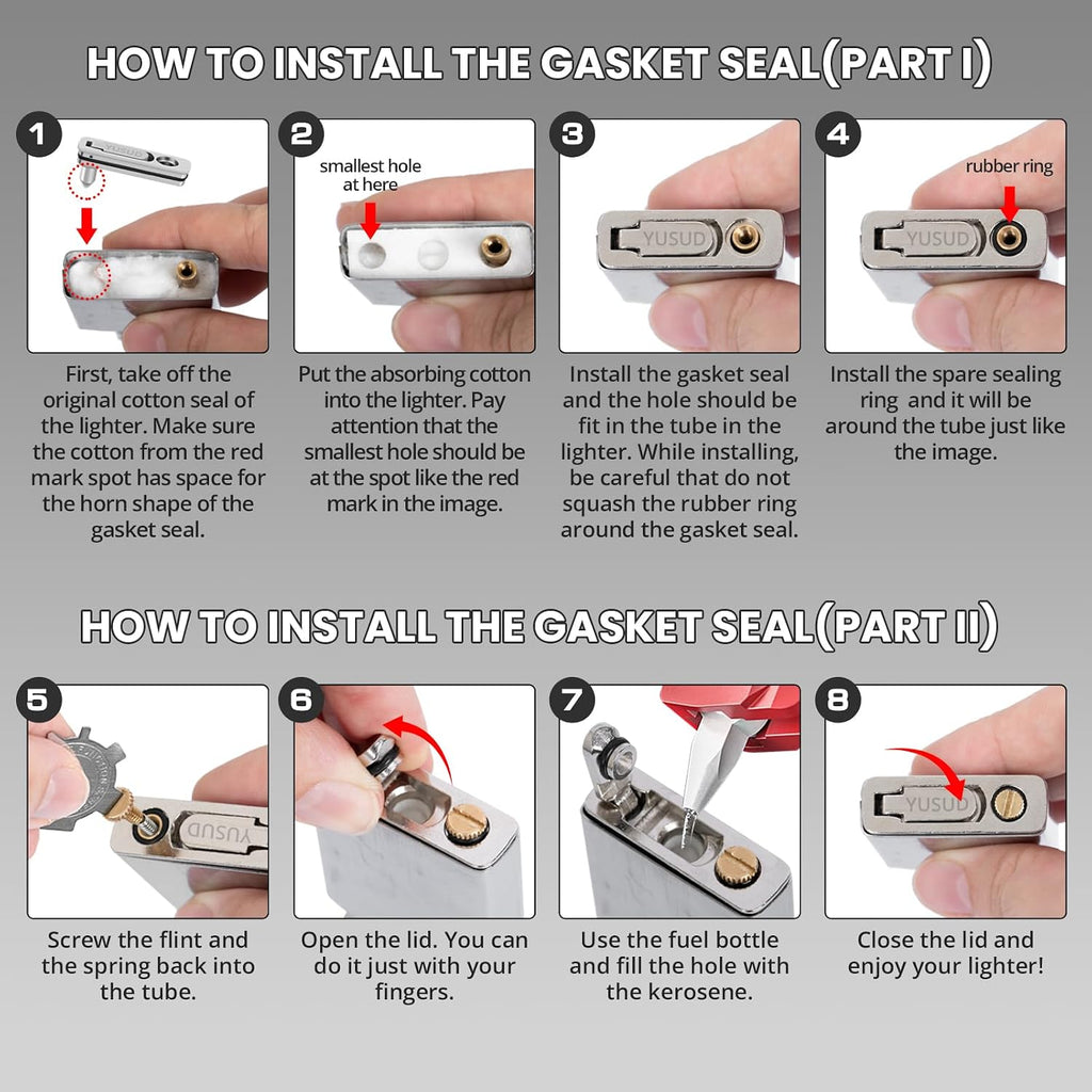 YUSUD Lighter Gasket Seal Compatible with Zippo, Lighter Fluid Anti-evap