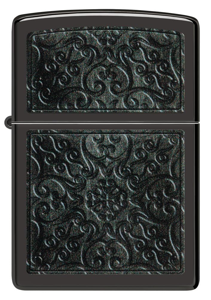 Zippo Gothic Window Design Armor® Black Ice® Pocket Lighter