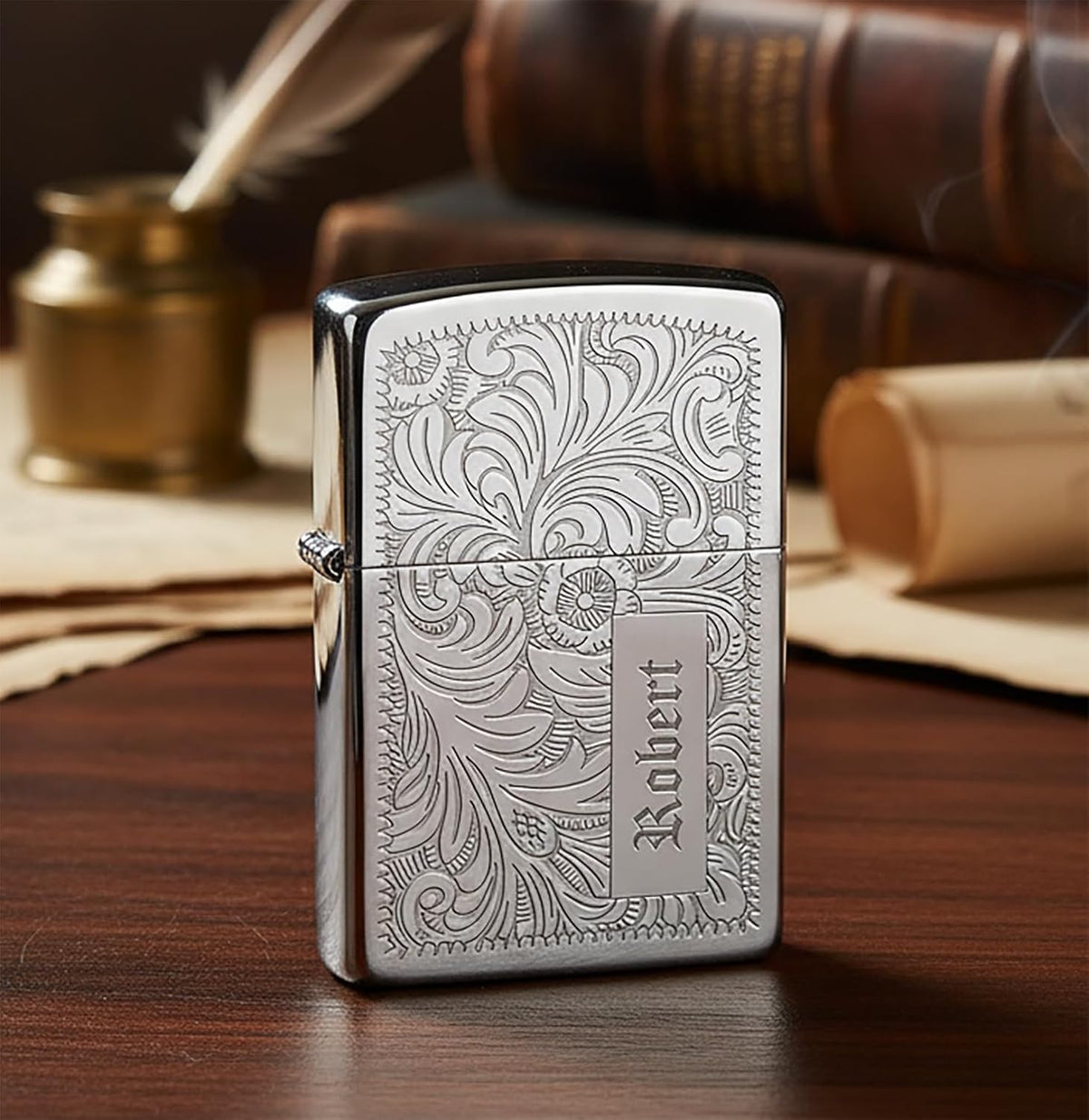 Zippo Custom Lighter – Personalized Engraved Venetian Design | Genuine Windproof Metal Lighter | Unique Gift for Men & Women – Christmas, Halloween, Valentine