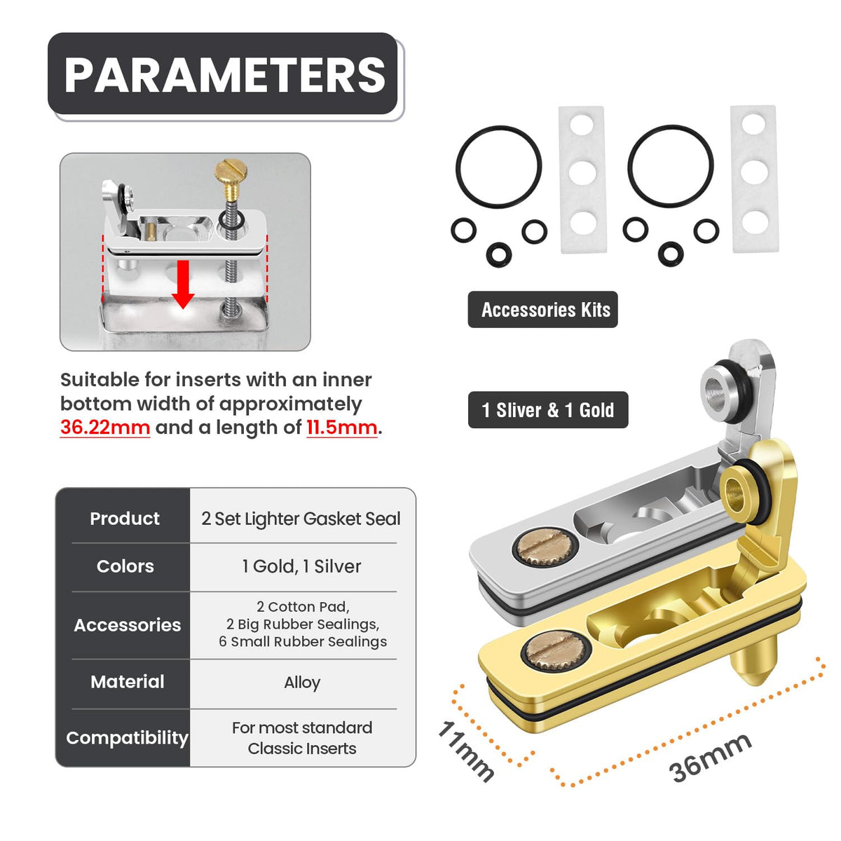 YUSUD Lighter Gasket Seal Compatible with Zippo, Lighter Fluid Anti-evap