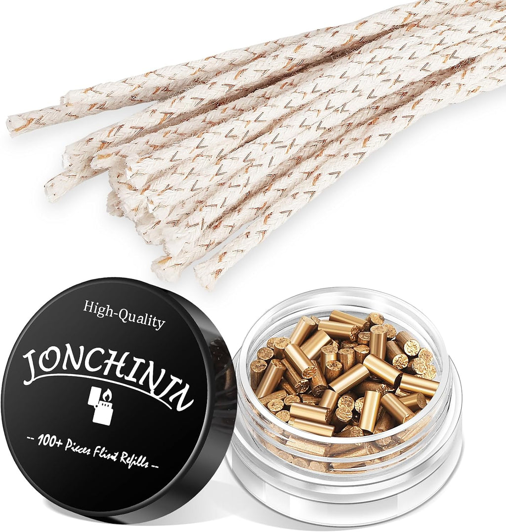 100 Flints & 20 Wicks Repair Kit, Compatible with Zippo Clipper